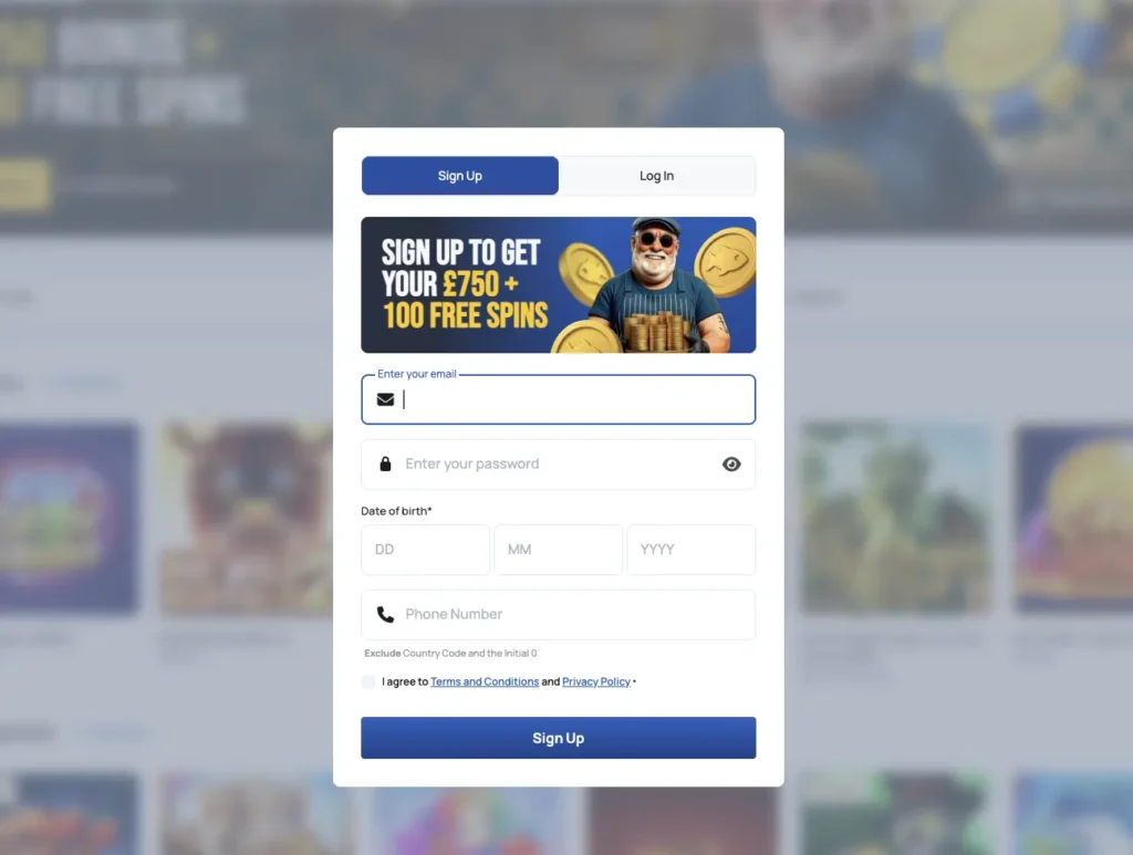 Sign up form