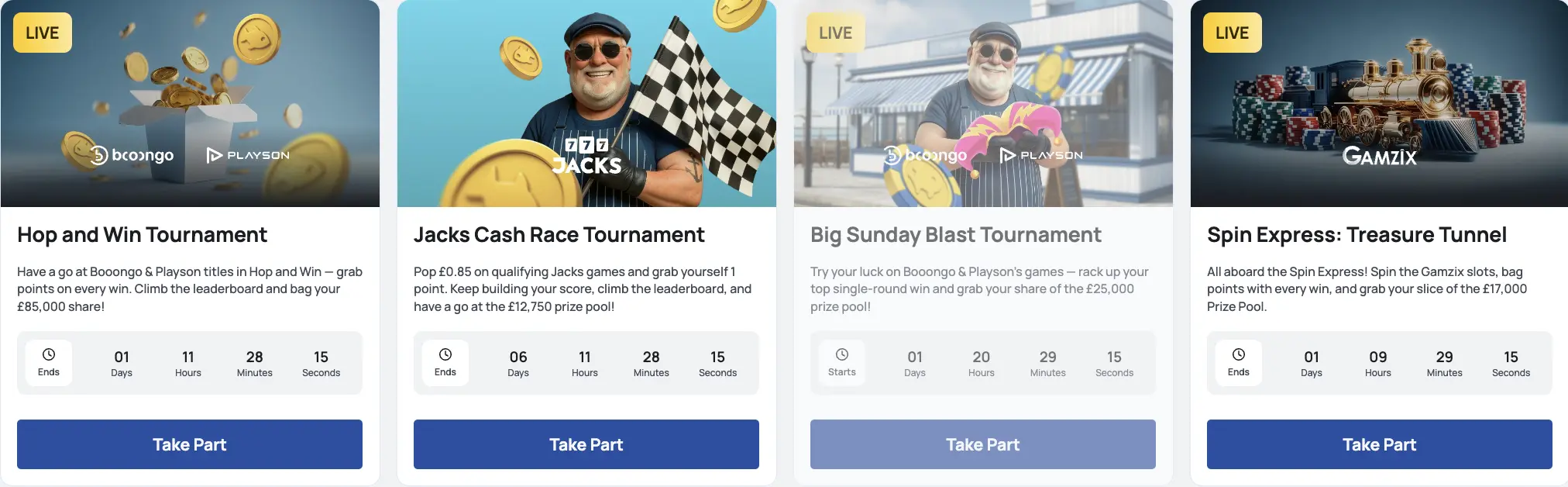 Tournaments at Fish and Spins